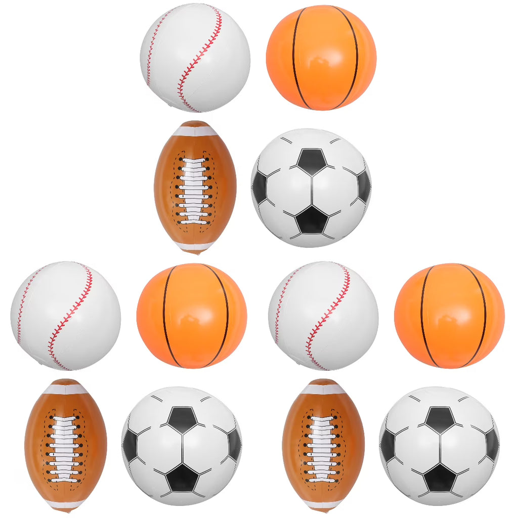 12 Pcs Inflatable Beach Ball Baseball Balls O7099