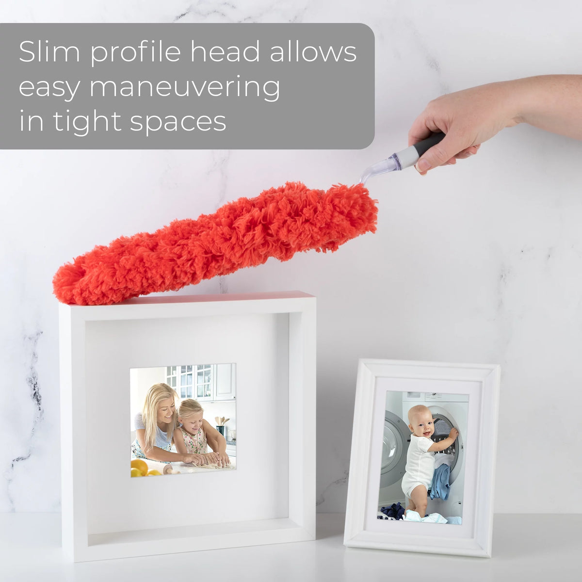 Microfiber Hand Duster Flat Non-Slip Grip Machine Washable U7332
