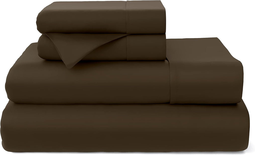 Black 4 Piece Bamboo Viscose Bed Sheet Set W799091