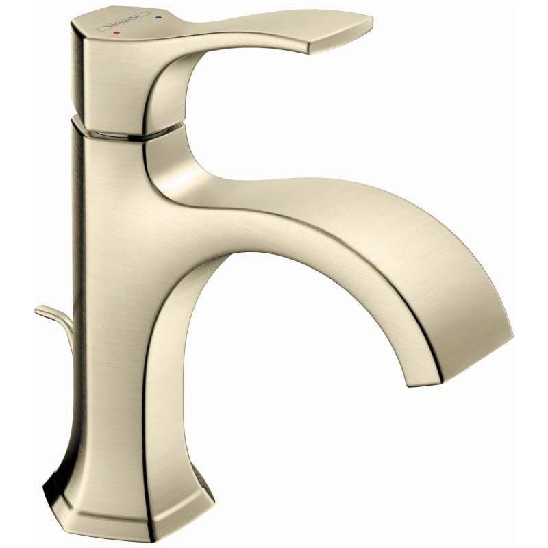 Brushed Nickel Single Hole Bathroom Faucet with Drain Assembly O7618