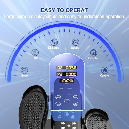 Under Desk Elliptical Machine Portable Seated Pedal Exerciser with Remote Control E860095