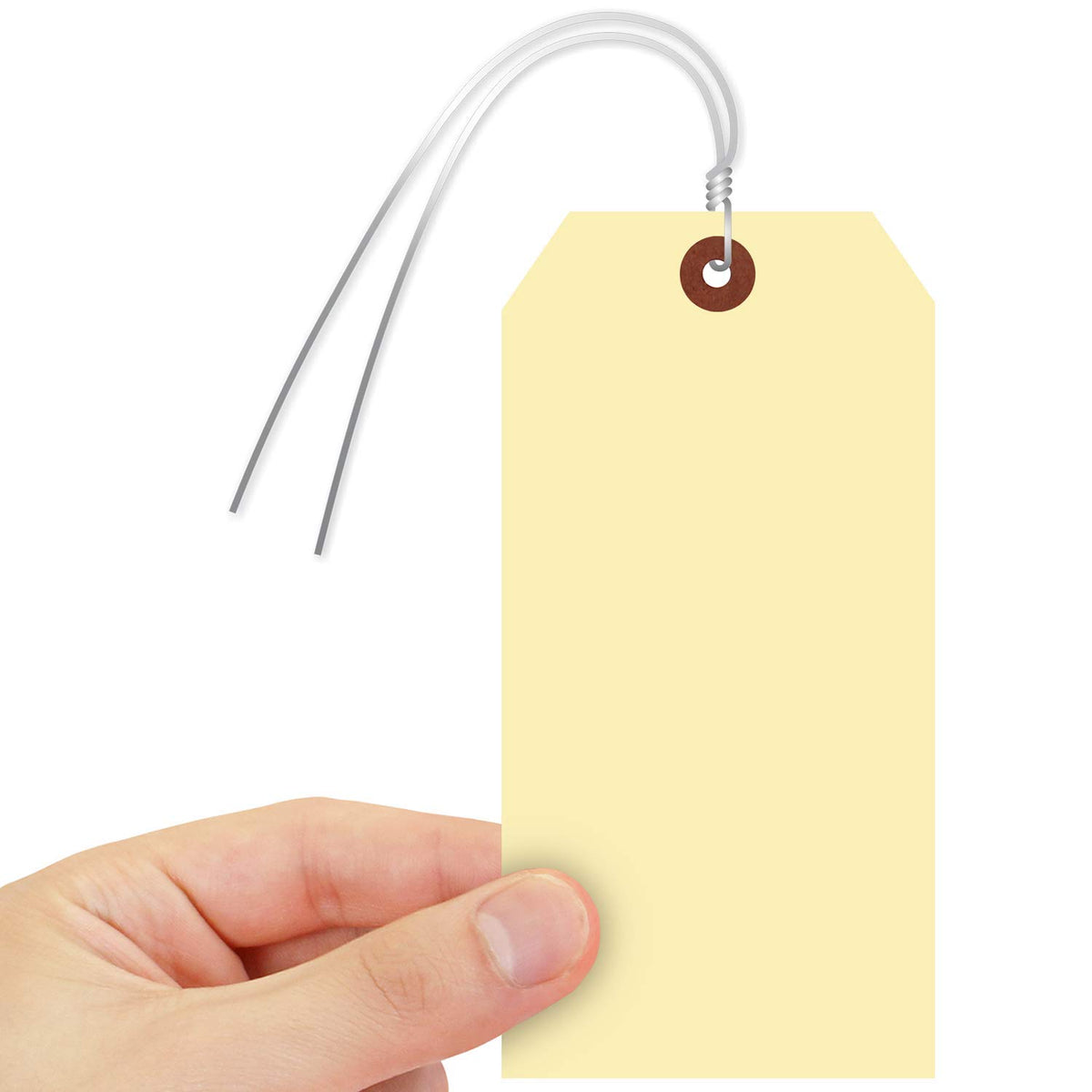 Manila Shipping Tags with Wire, 13pt Cardstock, Pack of 100 M7811
