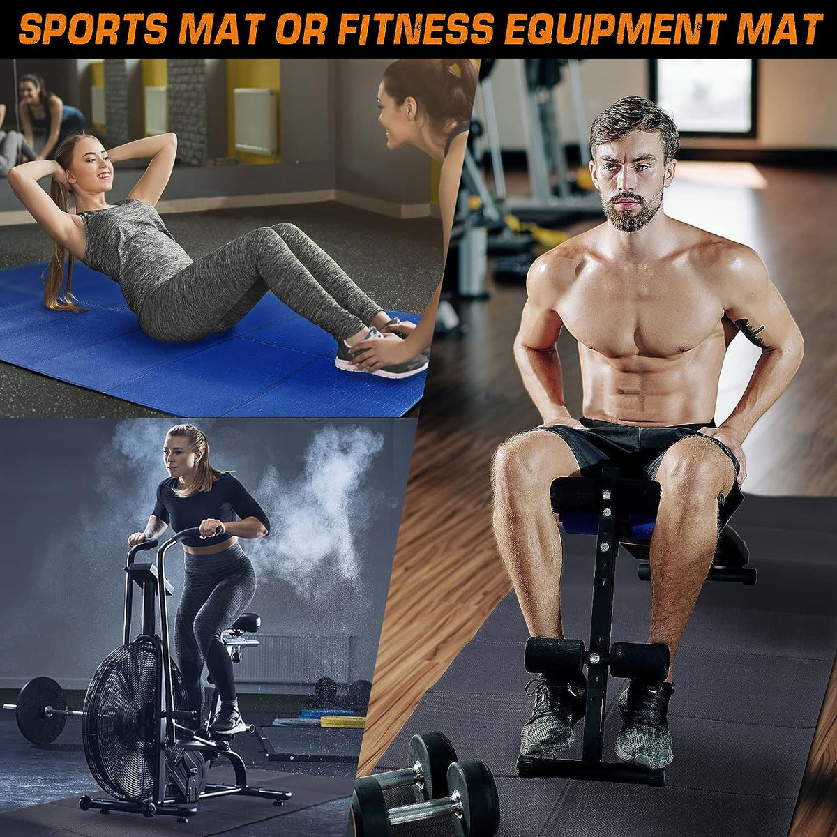 Foldable Treadmill Mat, 68"x24"/72"x32", High Density, Non-Slip Exercise Equipment Mat Q981