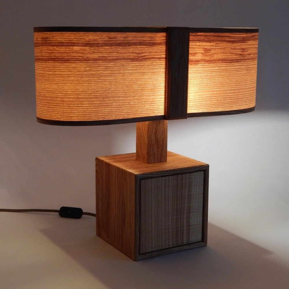 20"W x 18"H x 8"D Oak Wood Table Lamp L940