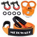 10 Ton Winch Snatch Block Pulley, Tree Saver Strap and D Ring Shackles Y57915