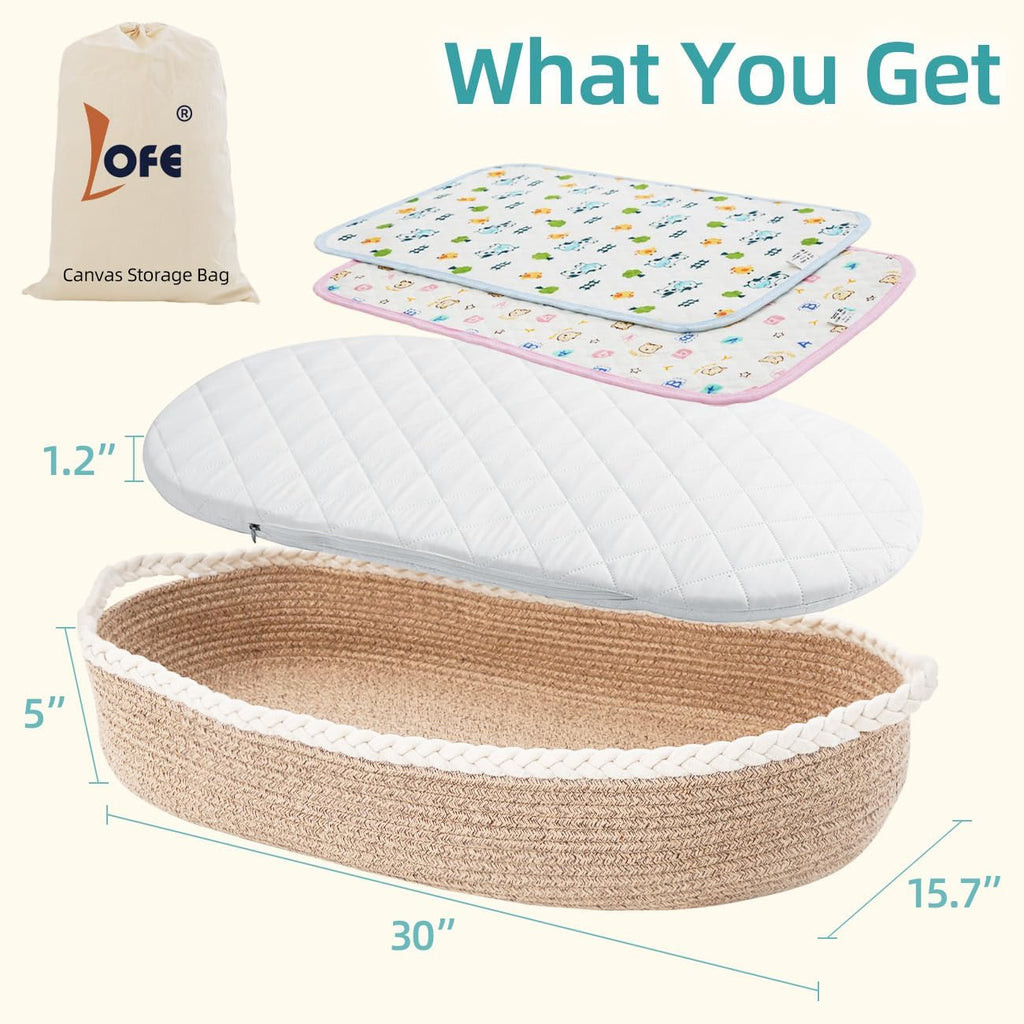 Baby Changing Basket with Waterproof 2 Diaper Pads and Removable Cover D471