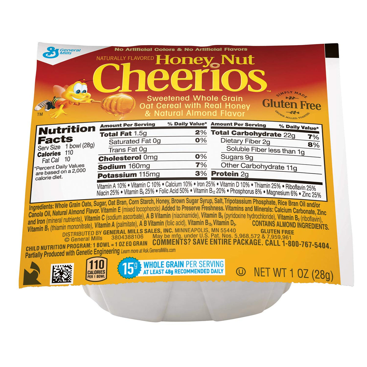 Gluten Free Whole Grain Oats Cereal, 1 Oz, 96 Count K20815