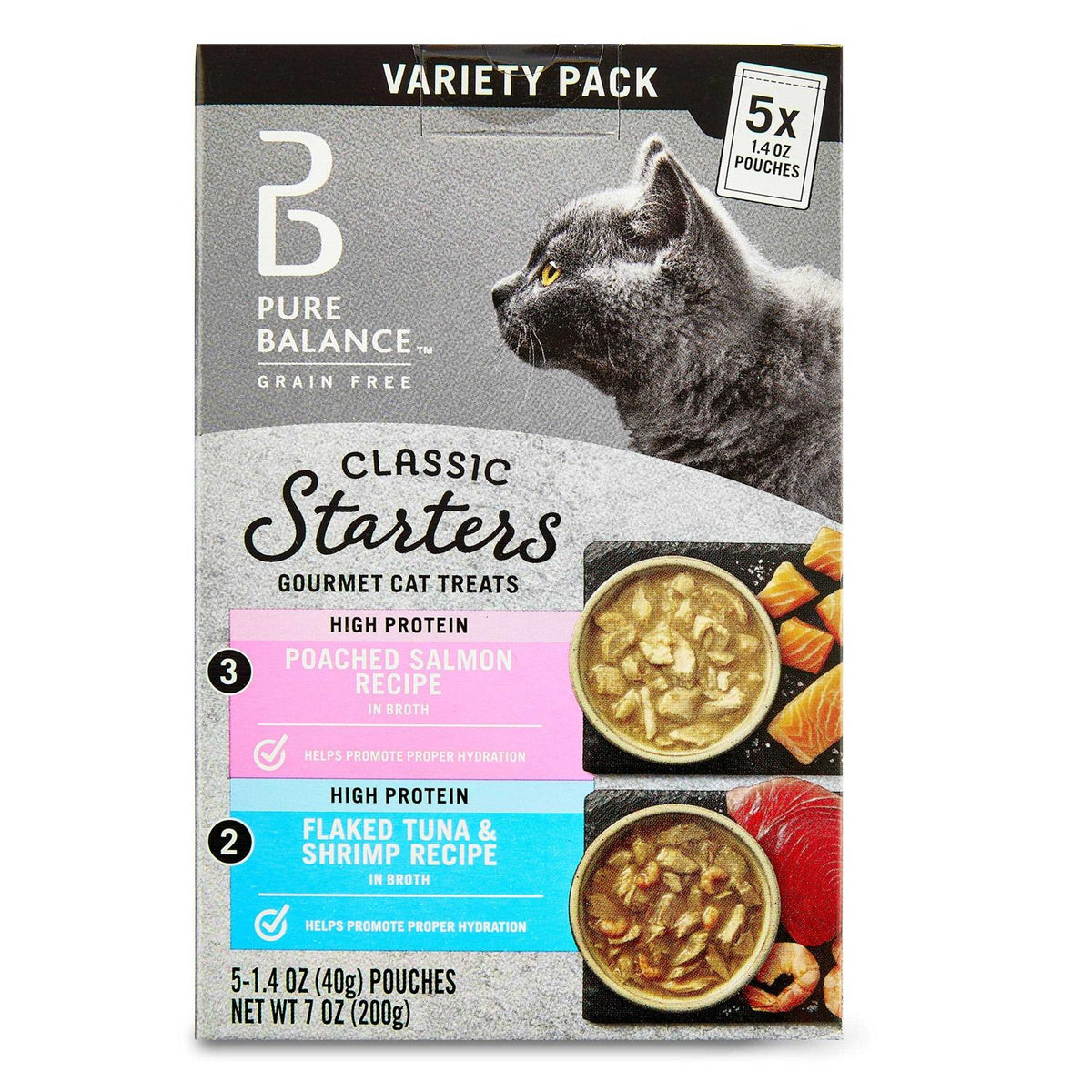 Salmon Tuna & Shrimp Recipe Variety Pack Cat Treat Starters Y919030