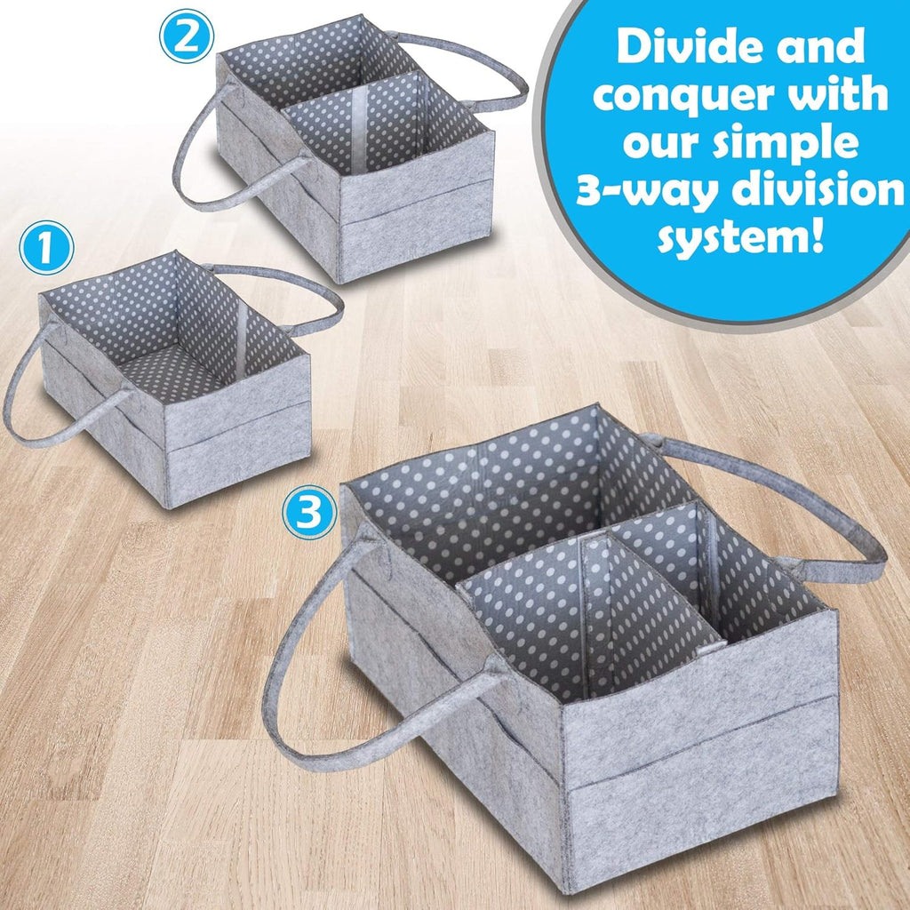 Baby Diaper Caddy Organizer Set of 2 with Handles N34606