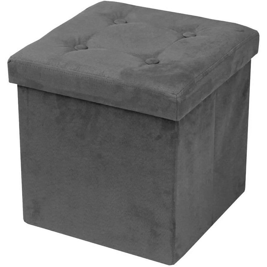 Foldable Suede Storage Ottoman P283