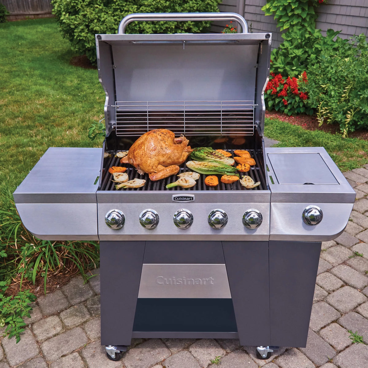 Five-Burner Propane Gas Grill with Side Burner B533380