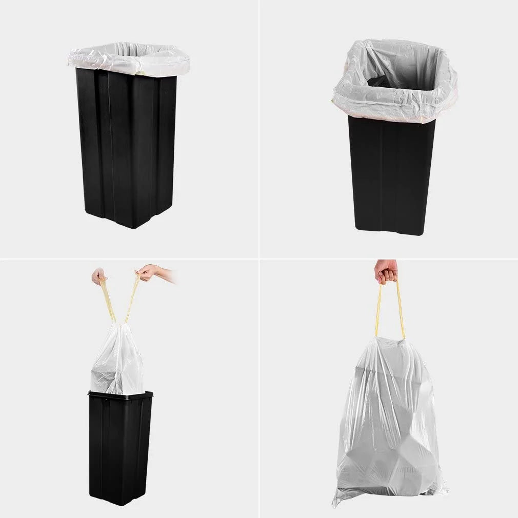 13 Gallon White Drawstring Trash Bags, 115 Pcs P763