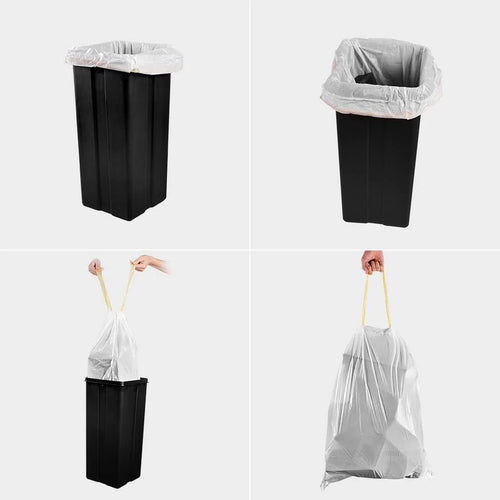 13 Gallon White Drawstring Trash Bags, 115 Pcs P763