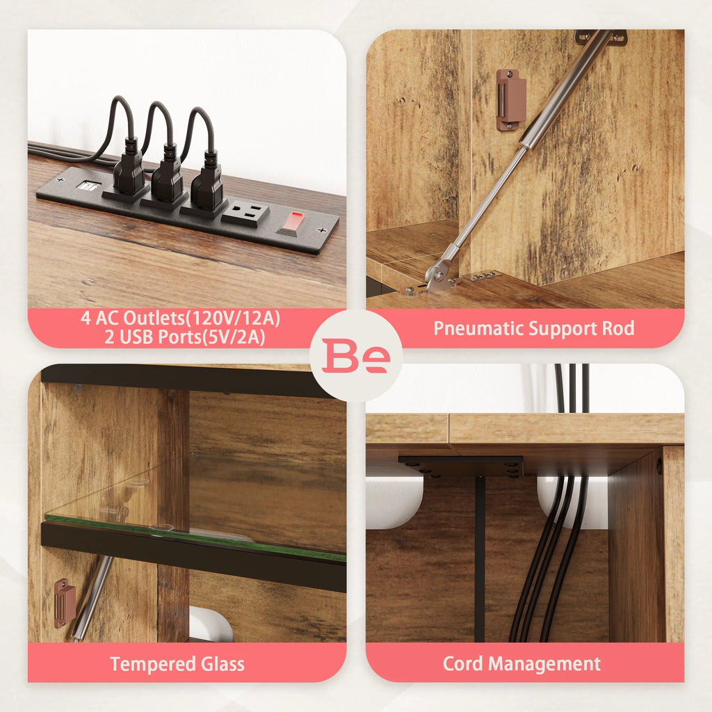 Weathered Rustic Oak TV Stand E530