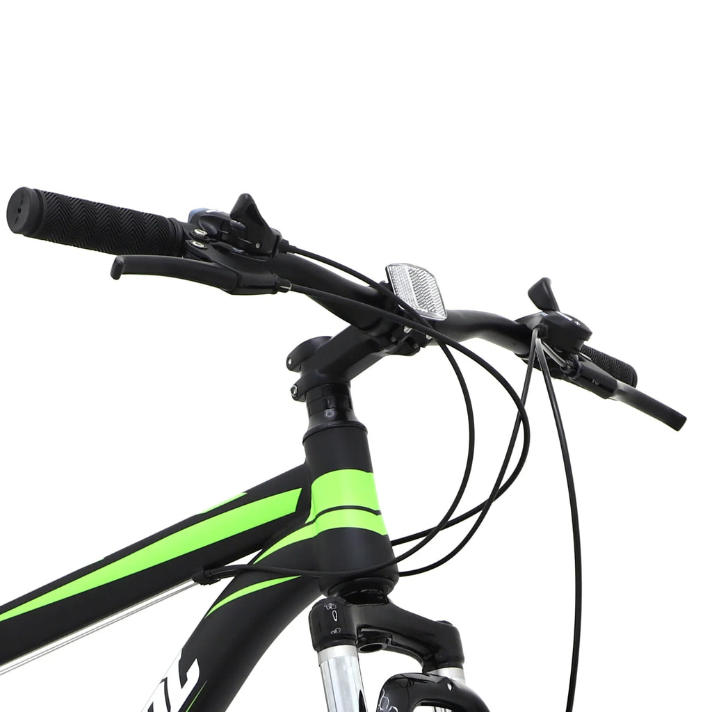 Full-Suspension Mountain Bike, 21 Speed, 26 Inch Wheel, Black&White&Green Stripes Y570