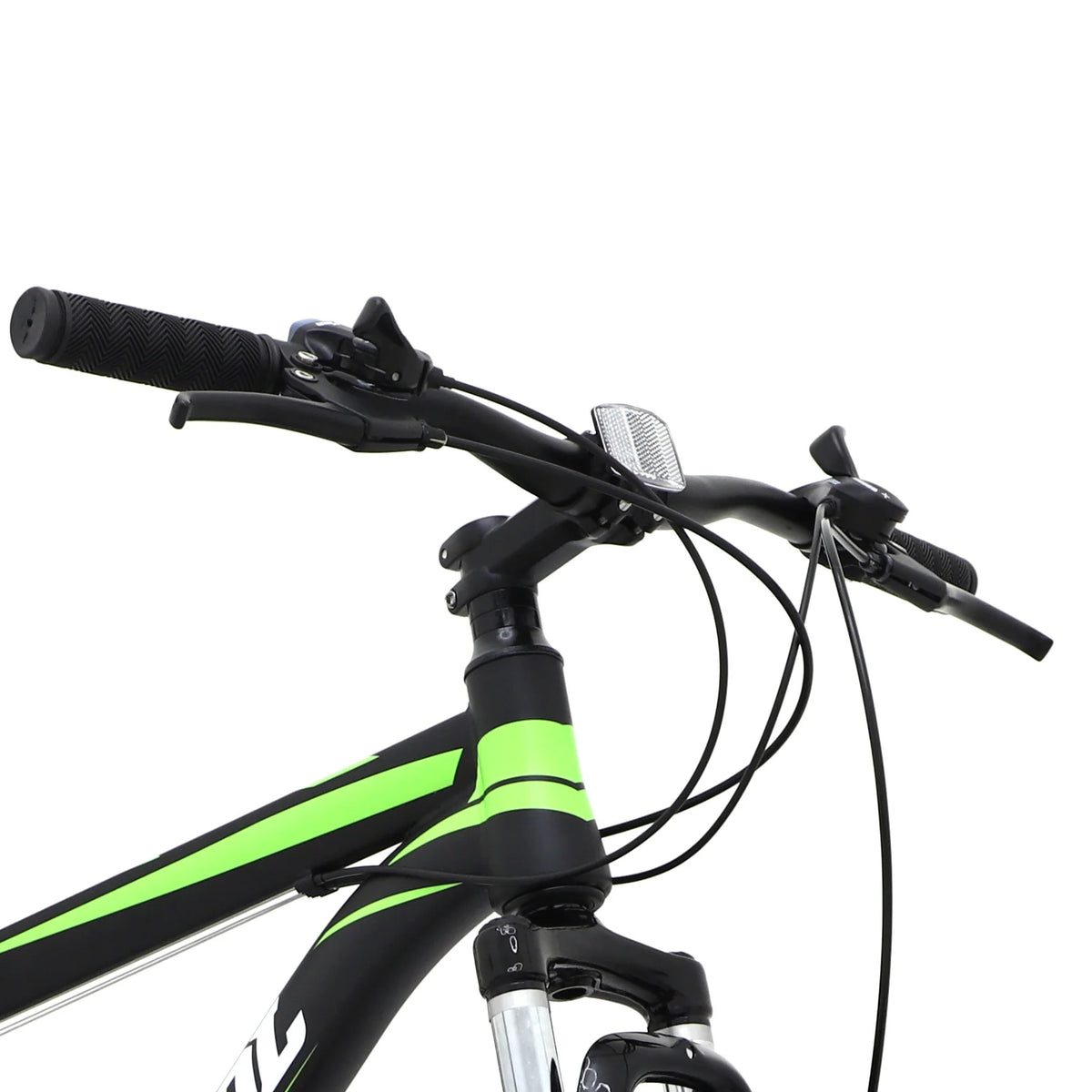 Full-Suspension Mountain Bike, 21 Speed, 26 Inch Wheel, Black&White&Green Stripes Y570