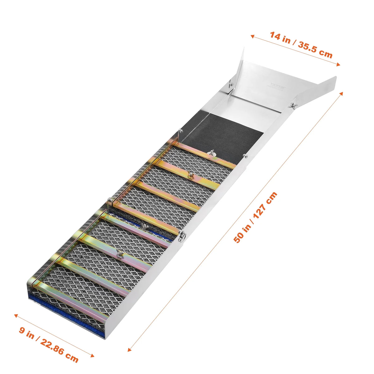 50" Folding Aluminum Alloy Sluice Box with 23 PCS Gold Prospecting Kit G212