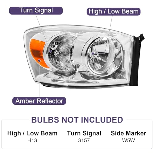 LED Projector Headlight Assembly for Dodge Ram 1500 2500 3500 K316