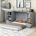 Twin Size Murphy Bed with Charging Station and Storage Drawers V623571