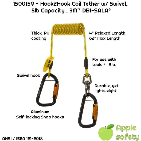 Hook2Hook Tether w/Swivel, 10 Pack, 62 in. X6576