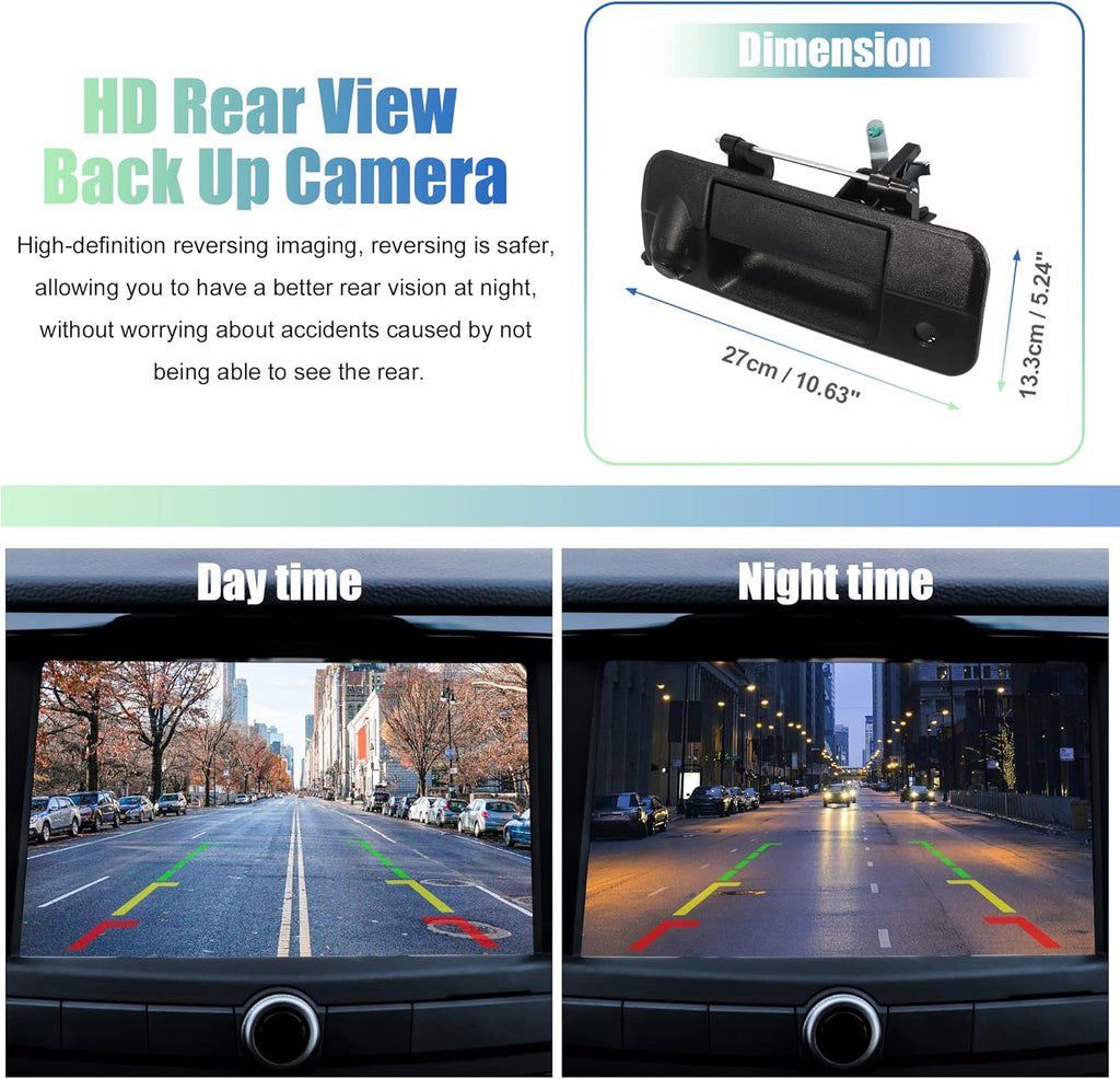 Tailgate Rear View Back Up Camera Set with Liftgate Handle for Toyota Tundra 2007-2013 Pack of 2 W2543