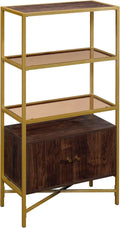 Bookcase with Doors, Rich Walnut Finish O75790