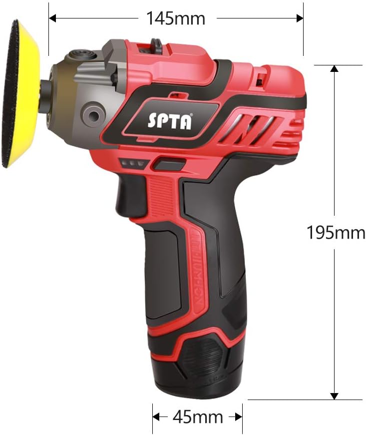 12V Cordless Car Polisher and Buffer with 1500mAh Li-ion Battery, Pack of 2 I1145