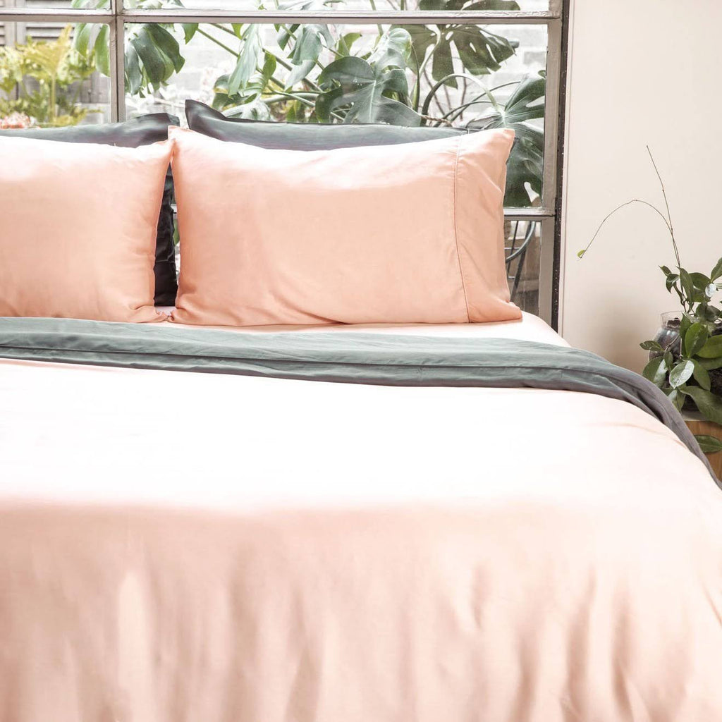 Feather White Twin Bamboo Lyocell Duvet Cover C2142
