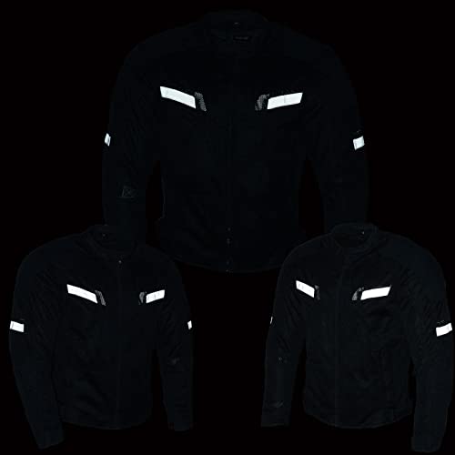 Black CE Armored Textile Motorcycle Jacket S9923