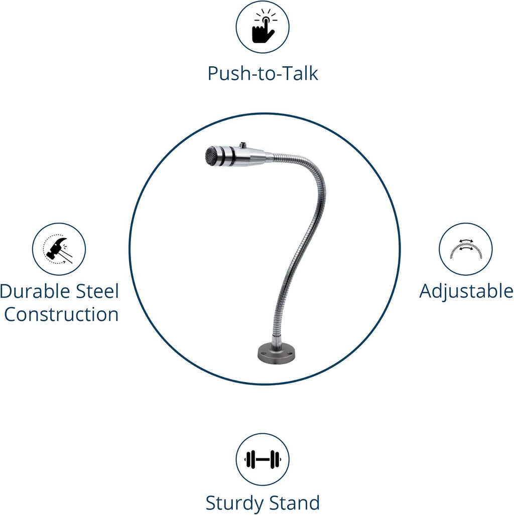 Cardioid Dynamic Low Z Microphone with 18 Inch Gooseneck and Push-to-Talk Switch X961