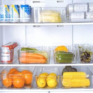 Clear Plastic Fridge Organizer Bins, Set of 8 X4984