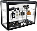 Black Tempered Glass Display Showcase with 2 Shelves Q167