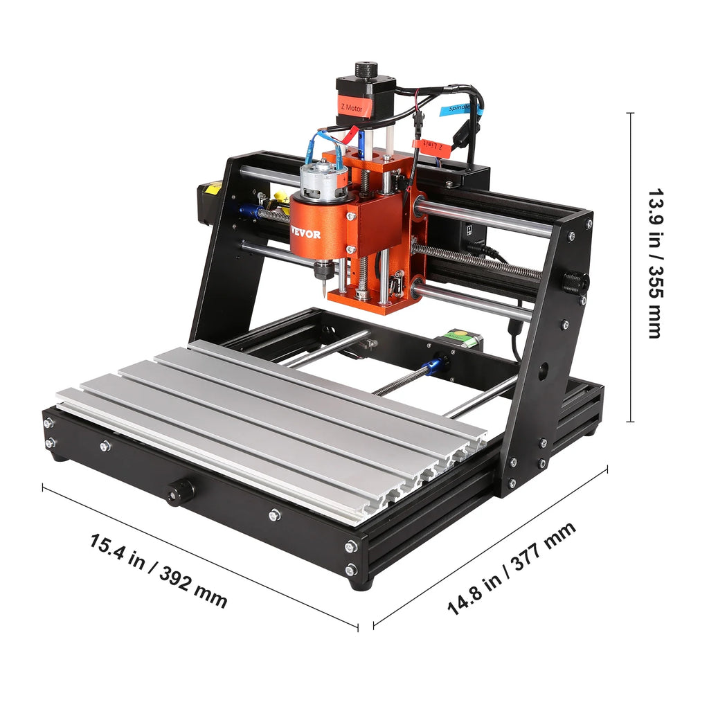 CNC Router Machine, 60W, 3 Axis, 11.8 x 7.87 x 2.36 in Working Area S5682