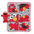 Elmo Pillow Buddy and Red Grey Throw Blanket Set F1244