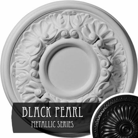 Hand-Painted Black Ceiling Medallion Q15298