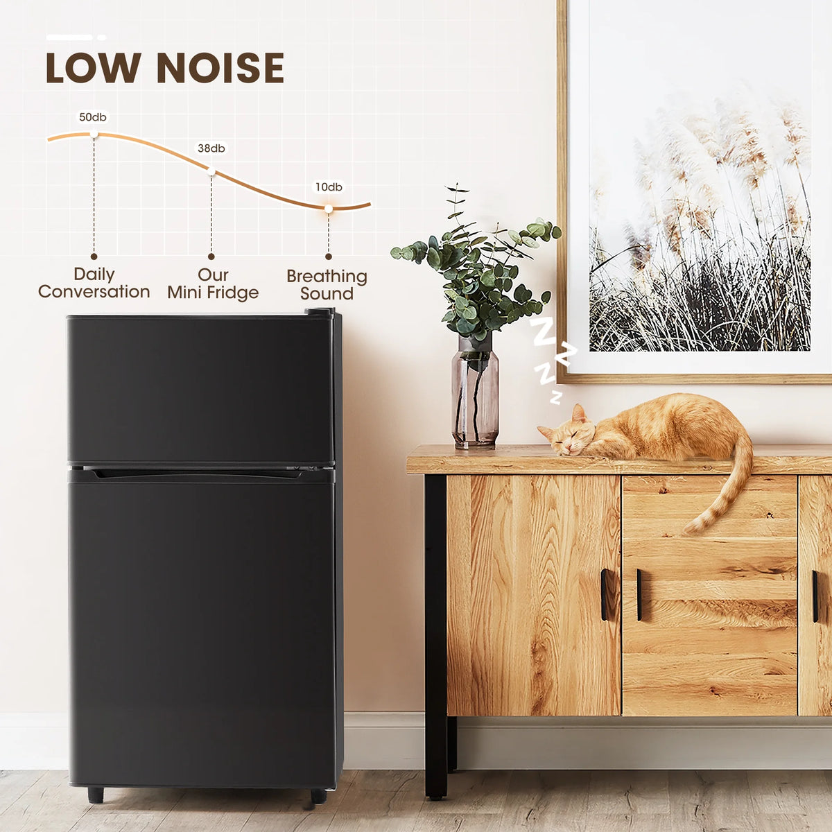 3.5 Cu.Ft Black Mini Fridge with Freezer Z897