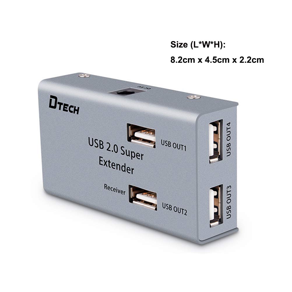 50m USB Extender over Ethernet Cat5 Cat6 Cable with 4 USB Ports Power Adapter Pack of 2 U739