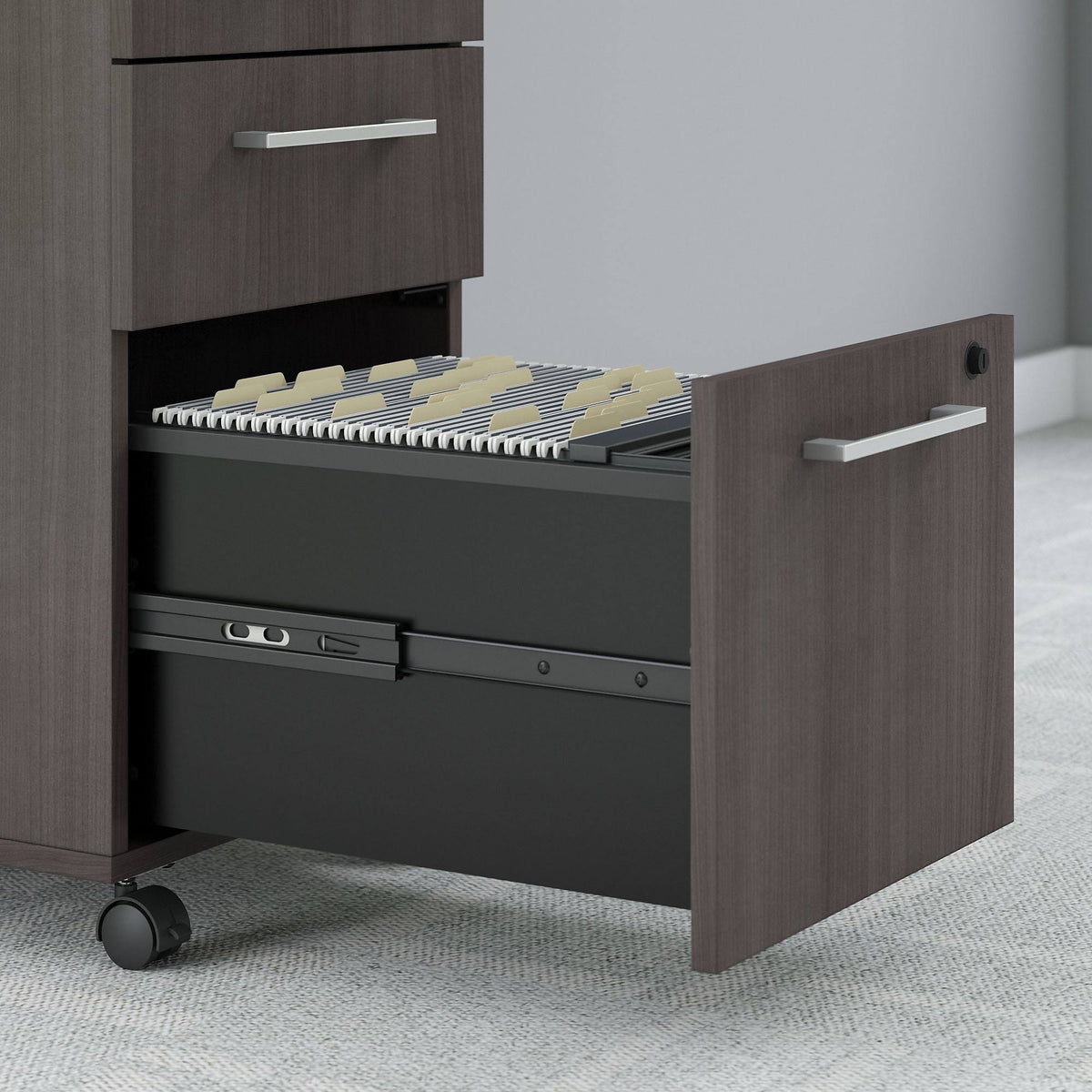 3 Drawer Mobile File Cabinet, Storm Gray W185