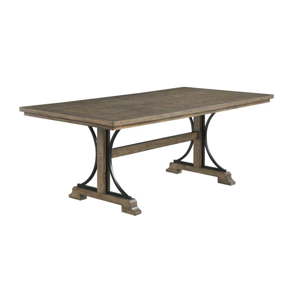 Brown Oak 5 Piece Dining Table Set with 4 Side Chairs O426268
