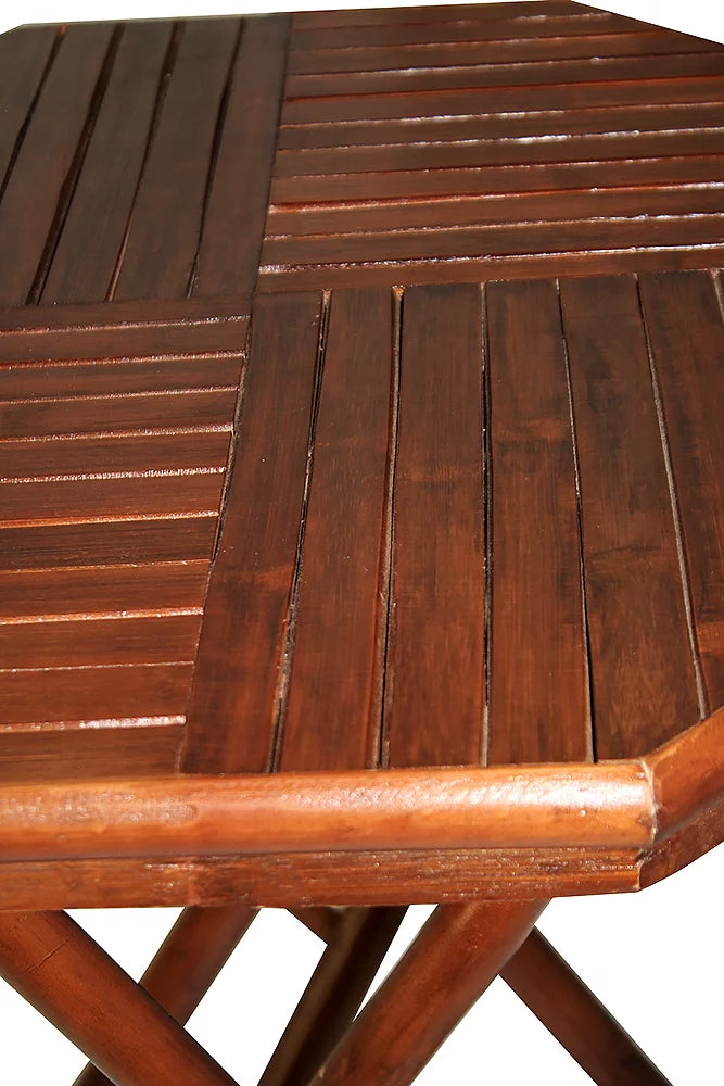 Brown Bamboo 2 Chairs and a Table with Seagrass Seating U9795