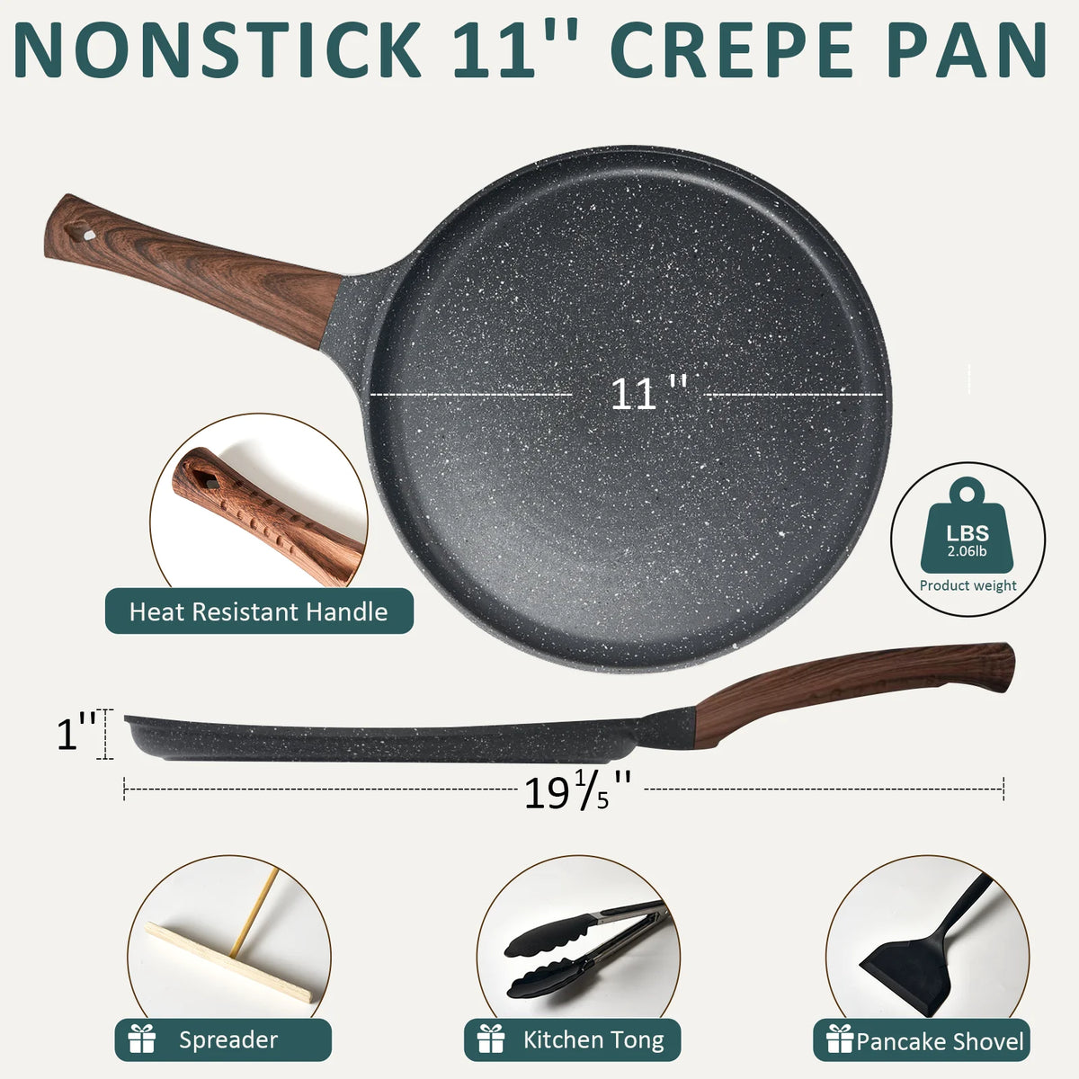 11 inch Nonstick Cast Aluminum Crepe Pan S1812