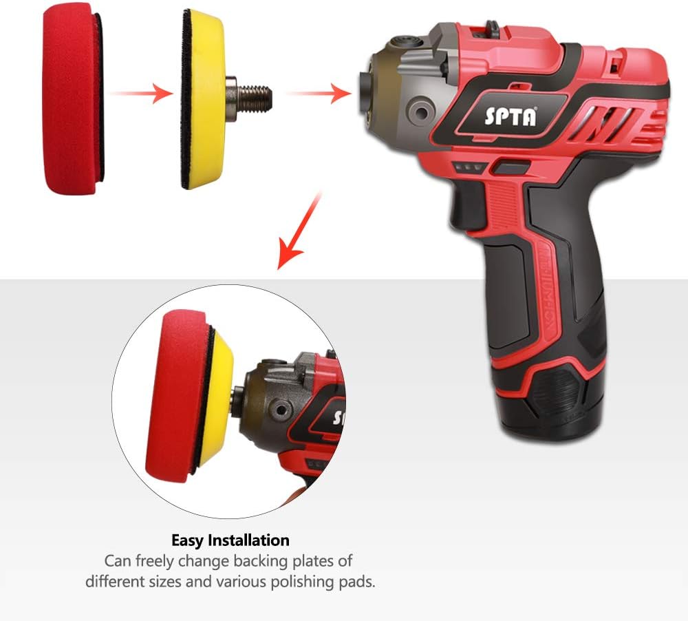 12V Cordless Car Polisher and Buffer with 1500mAh Li-ion Battery, Pack of 2 I1145