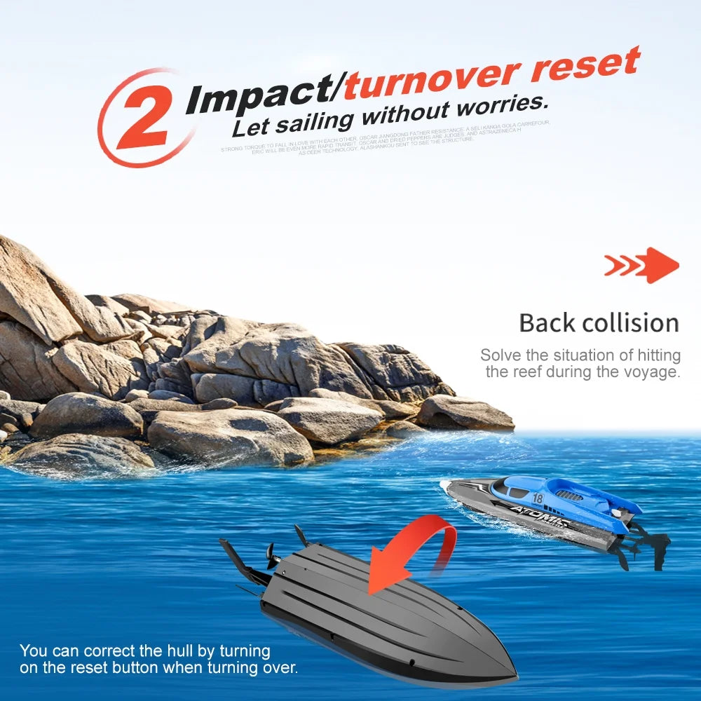 RC Boat Remote Control Boat 30KMH IPV7 Waterproof 2.4GHz 4 Channel Racing Boat C648965