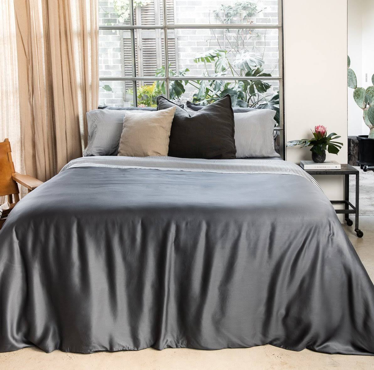 Feather White Twin Bamboo Lyocell Duvet Cover C2142