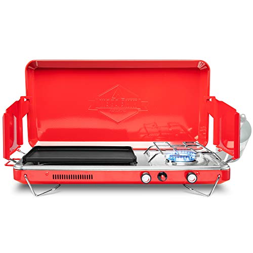 2-in-1 Gas Camping Stove and Griddle with Integrated Igniter J1231