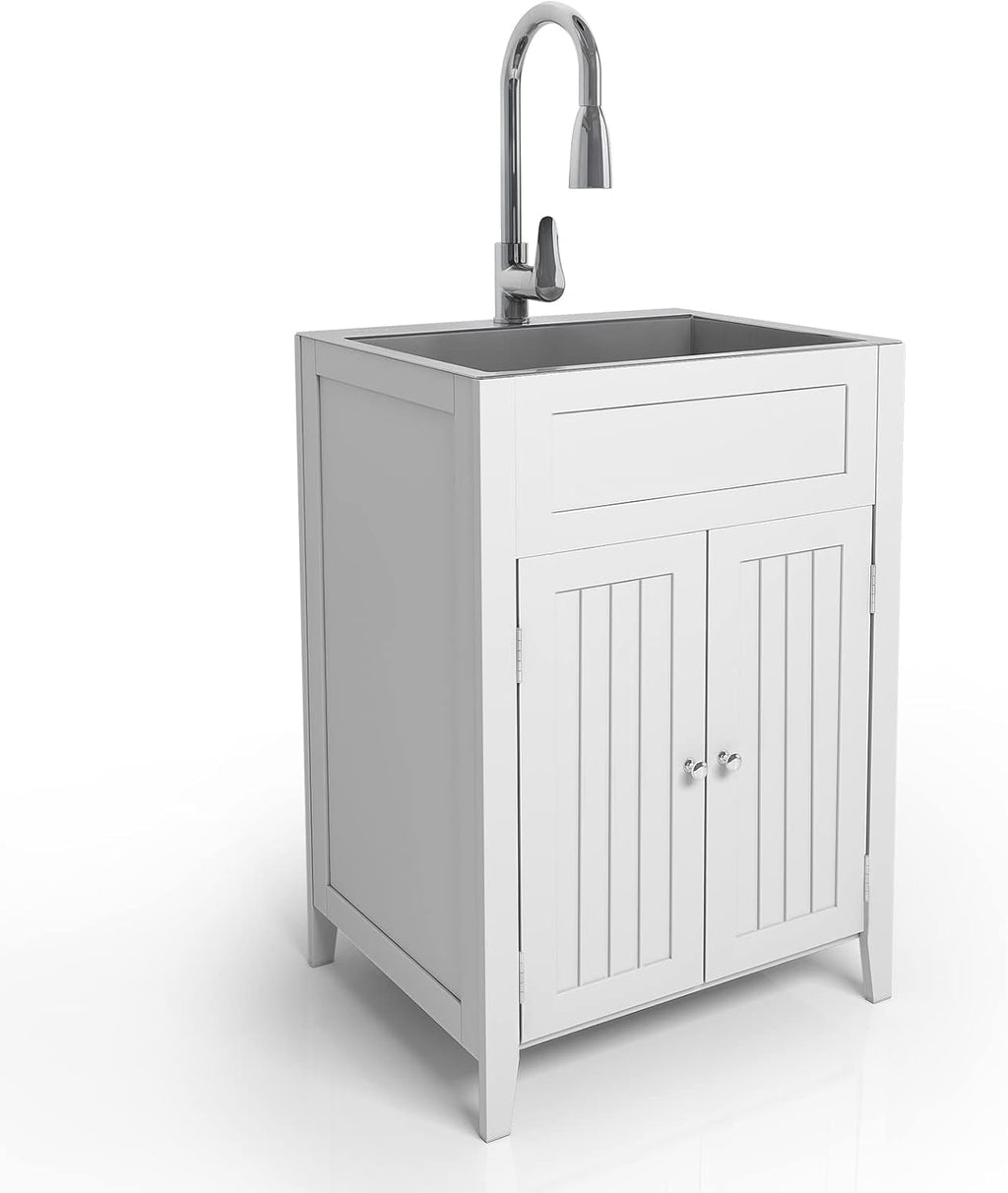 24-Inch Stainless Steel Laundry Sink with Cabinet G580