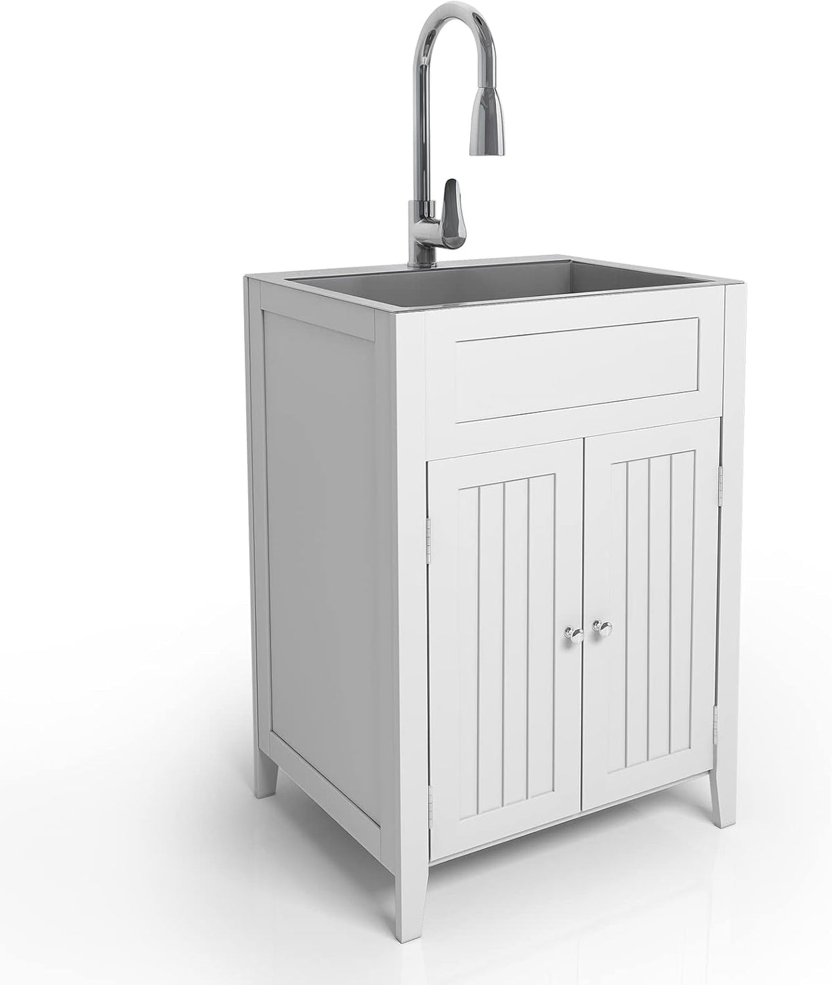 24-Inch Stainless Steel Laundry Sink with Cabinet G580