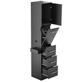 White 3 Drawer Salon Station with Cabinet and Hair Dryer Holders U277
