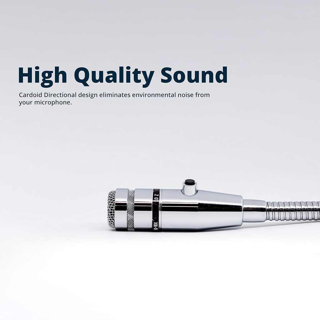 Cardioid Dynamic Low Z Microphone with 18 Inch Gooseneck and Push-to-Talk Switch X961