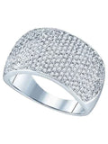 10kt White Gold Diamond Pave Band Ring 1 Cttw L9990